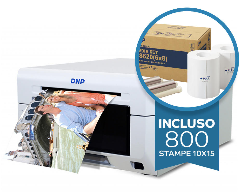 DNP DP-DS620 Kit Stampante + Carta e Ribbon per 400 Stampe 15x20 oppure 800 Stampe 10x15